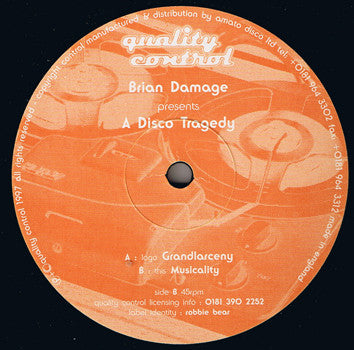 Brian Damage : Disco Tragedy (12")