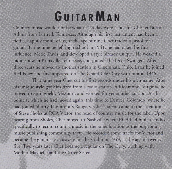 Chet Atkins : Guitar Man (CD, Comp)