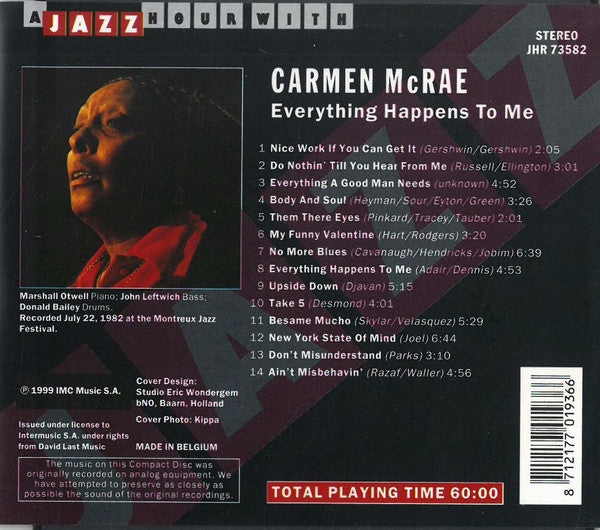 Carmen McRae : Everything Happens To Me (CD, Album)