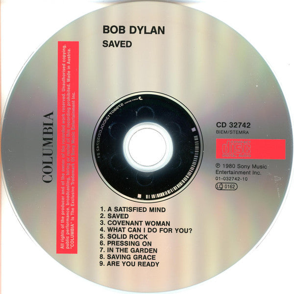 Bob Dylan : Saved (CD, Album, RE)