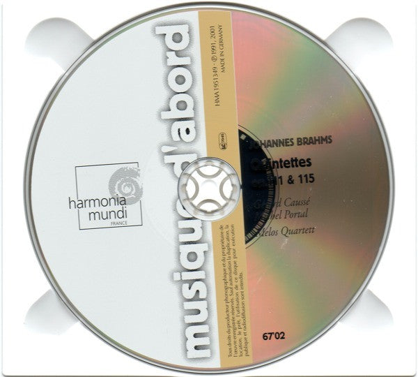 Johannes Brahms - Gérard Caussé, Michel Portal, Melos Quartett : Quintettes Op. 111 & 115 (CD, RE)