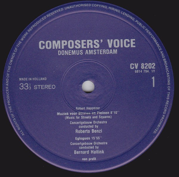 Robert Heppener, Rudolf Escher : Muziek Voor Straten En Pleinen / Eglogues / Hymnes Du Grand Meaulnes (LP)