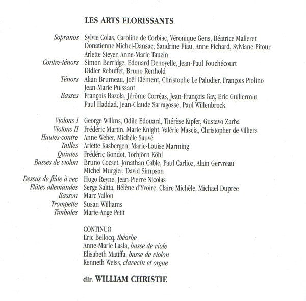 Michel Richard Delalande - Les Arts Florissants, William Christie : Te Deum (CD, RE)