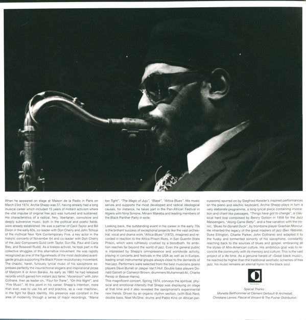Archie Shepp : Live In Paris 1974 - Lost ORTF Recordings (LP, Album, Dlx, RM, Gat)