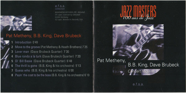 Pat Metheny, B.B. King, Dave Brubeck : Jazz Masters (100 Ans De Jazz) - Concert Midem (CD, Album)