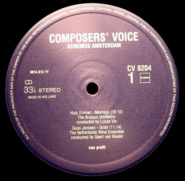 Huib Emmer / Guus Janssen / Joël Bons / Ernst Oosterveld : Montage / Octet / Sextet / Transitions (LP)