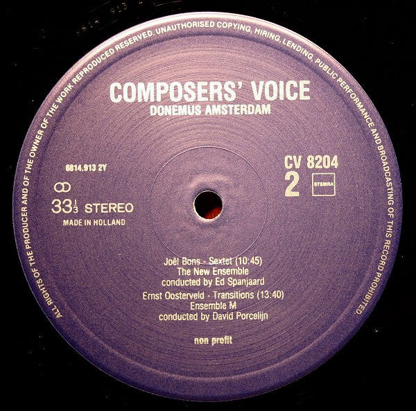 Huib Emmer / Guus Janssen / Joël Bons / Ernst Oosterveld : Montage / Octet / Sextet / Transitions (LP)