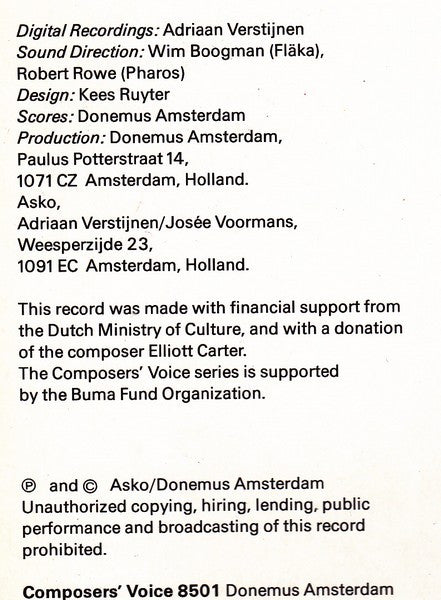 Klas Torstensson, Cliff Crego, Jan Vriend : Untitled (LP)