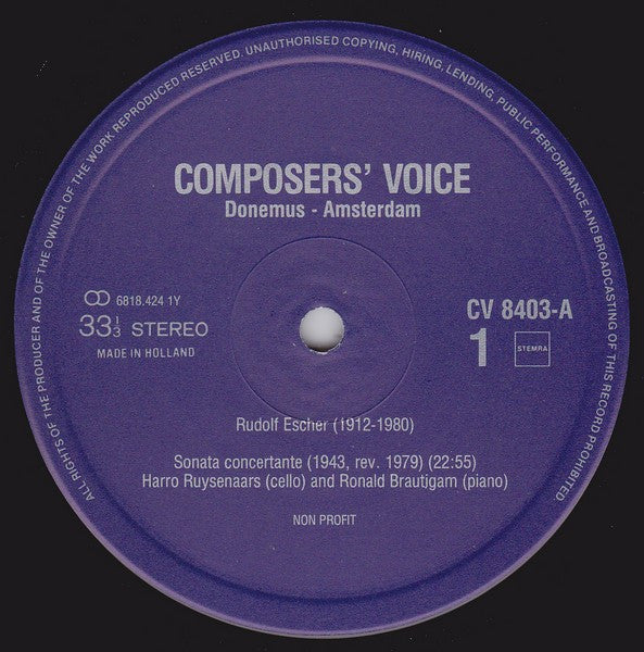 Rudolf Escher : Rudolf Escher (2xLP)