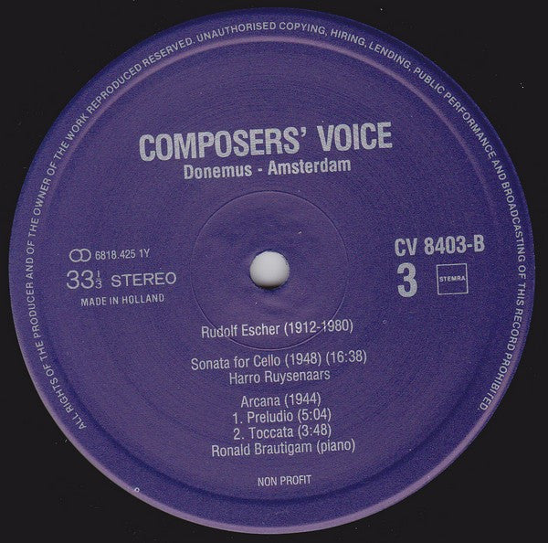 Rudolf Escher : Rudolf Escher (2xLP)