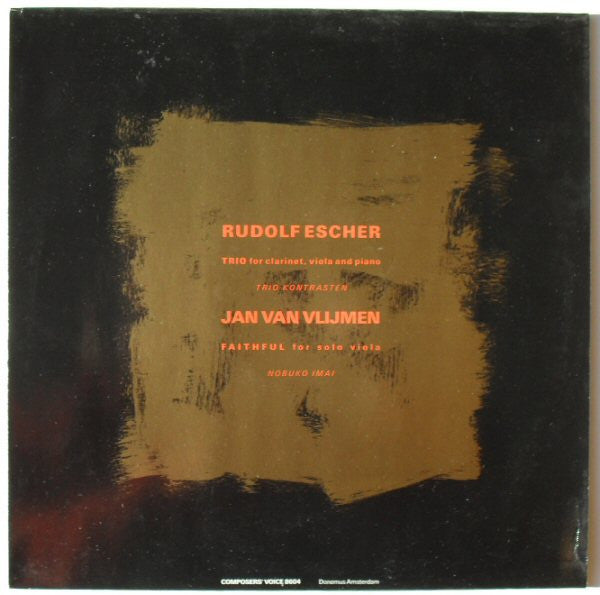 Rudolf Escher / Jan van Vlijmen : Trio / Faithful (LP)