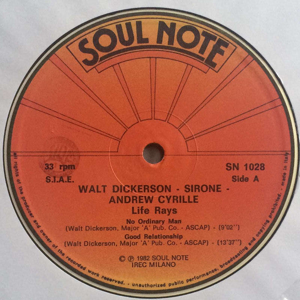 Walt Dickerson, Sirone, Andrew Cyrille : Life Rays (LP, Album)