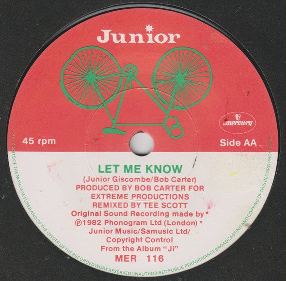 Junior (2) : I Can't Help It (7")