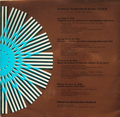 Jos Kunst / Jan van Vlijmen / Ton De Kruyf (2) / Reinbert de Leeuw : Trajectoire / Omaggio A Gesualdo / Quatre Pas De Deux / Quartetto Per Archi (LP, Ltd)