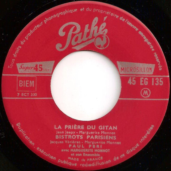 Paul Peri Avec Marguerite Monnot Et Son Ensemble : Du Soleil (7", EP)