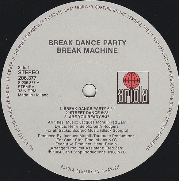 Break Machine : Break Dance Party (LP, Album)