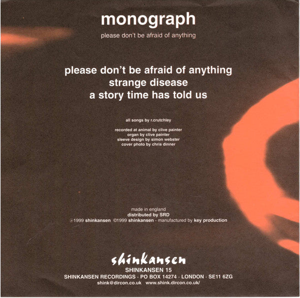 Monograph : Please Don't Be Afraid Of Anything (7", EP, Single)