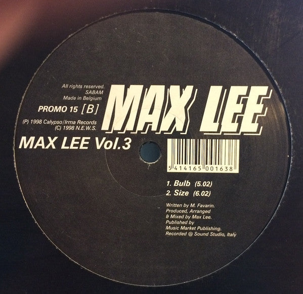 Max Lee : Max Lee Vol. 3 (12")