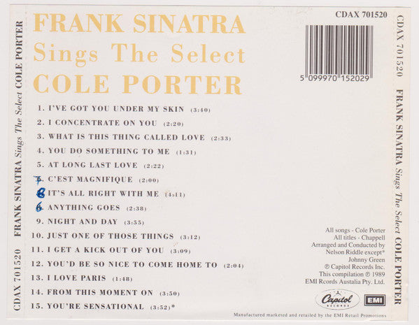 Frank Sinatra : Sings The Select Cole Porter (CD, Comp)