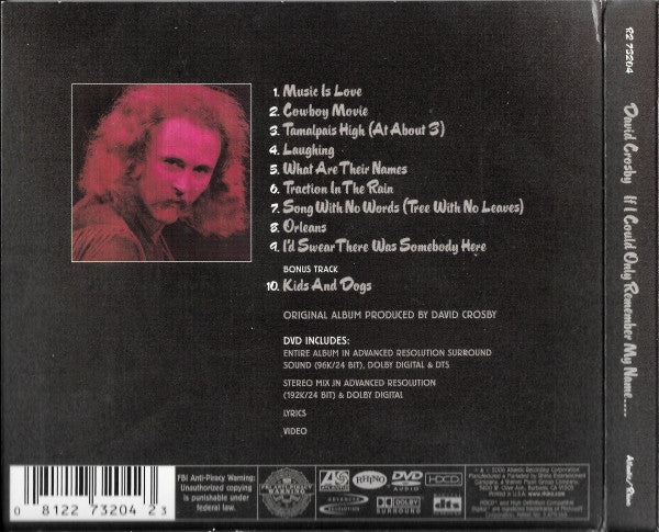 David Crosby : If I Could Only Remember My Name.... (HDCD, Album, RM + DVD-A, Multichannel + Dlx, RE)