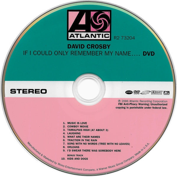 David Crosby : If I Could Only Remember My Name.... (HDCD, Album, RM + DVD-A, Multichannel + Dlx, RE)