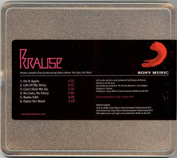 Krause : Promo Sampler From The Forthcoming Debut Album 'No Guts, No Glory' (CD, Promo, Smplr)