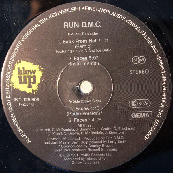 Run DMC* : Faces (12")