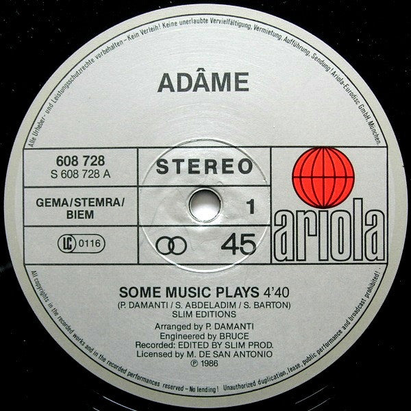 Adâme : Some Music Plays (12", Maxi)