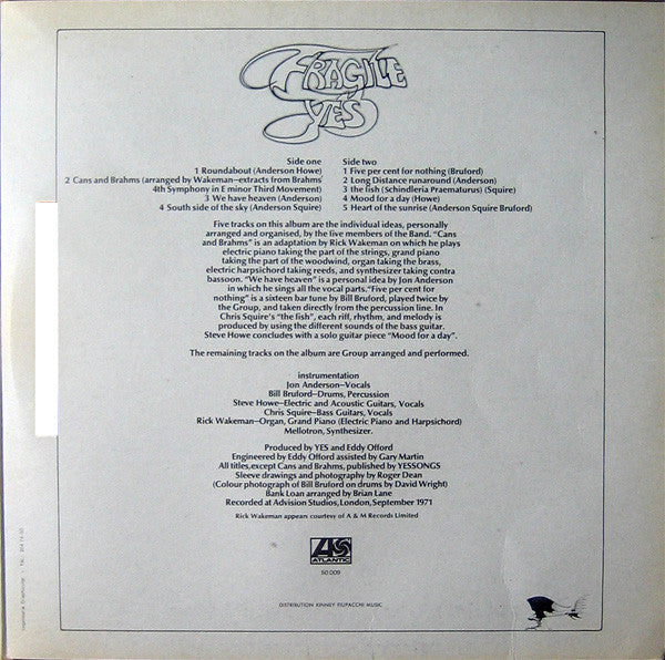 Yes : Fragile (LP, Album, Gat)
