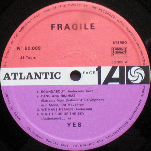 Yes : Fragile (LP, Album, Gat)