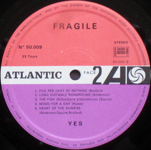 Yes : Fragile (LP, Album, Gat)