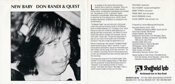 Don Randi And Quest : New Baby (CD, Album)