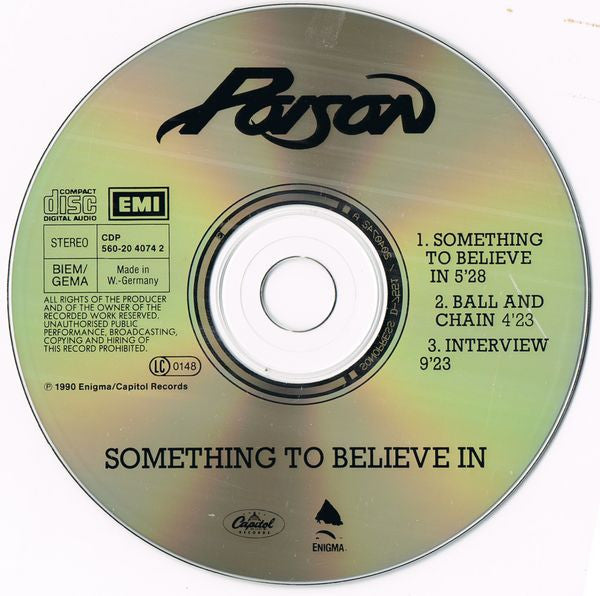 Poison (3) : Something To Believe In (CD, Maxi)