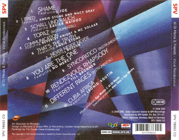 Al Di Meola &  Various, Joe Thomas, Angie Stone, Beverley Knight, MC Solaar, No Mercy, Macy Gray, Till Brönner : Vocal Rendezvous (CD, Album)