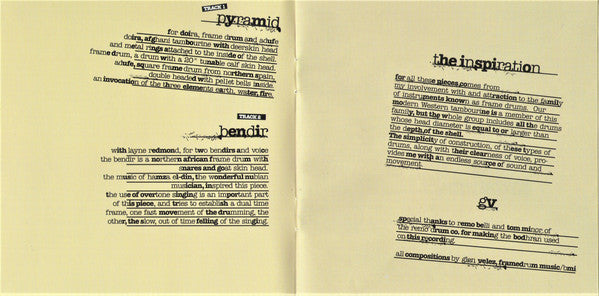 Glen Velez : Internal Combustion (CD, Album, RE)