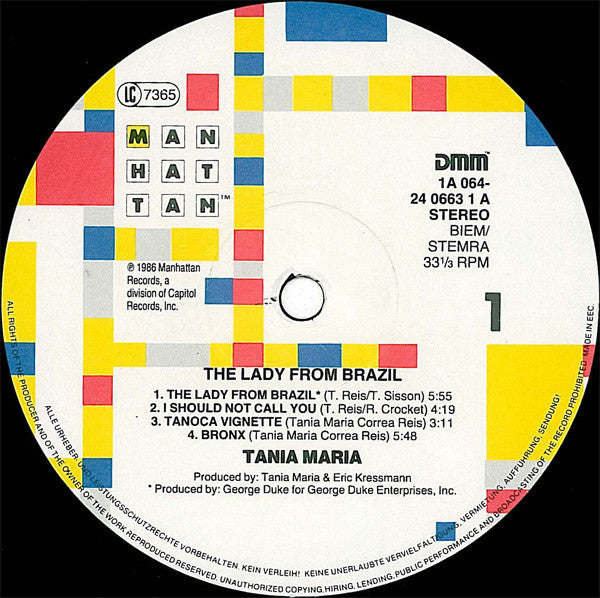 Tania Maria : The Lady From Brazil (LP, Album)