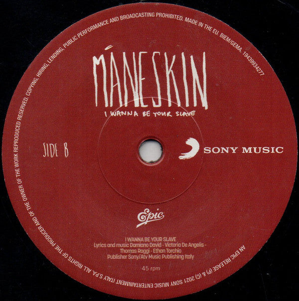 Måneskin & Iggy Pop : I Wanna Be Your Slave (7", Single, Ltd, Num)