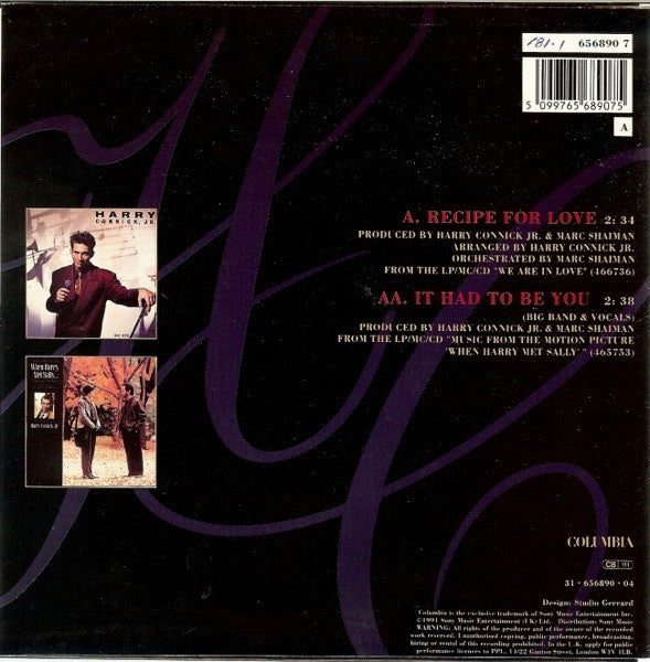 Harry Connick, Jr. : Recipe For Love / It Had To Be You (7")