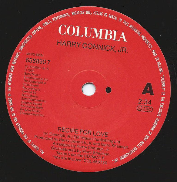Harry Connick, Jr. : Recipe For Love / It Had To Be You (7")