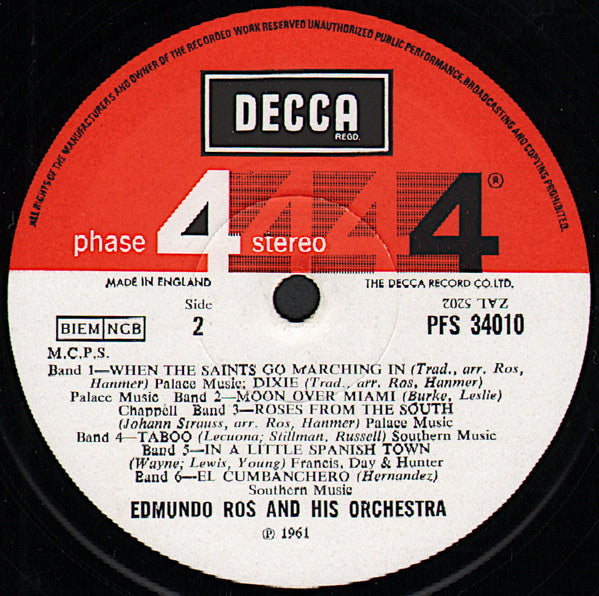 Edmundo Ros And His Orchestra* : Bongos From The South (LP, Album)
