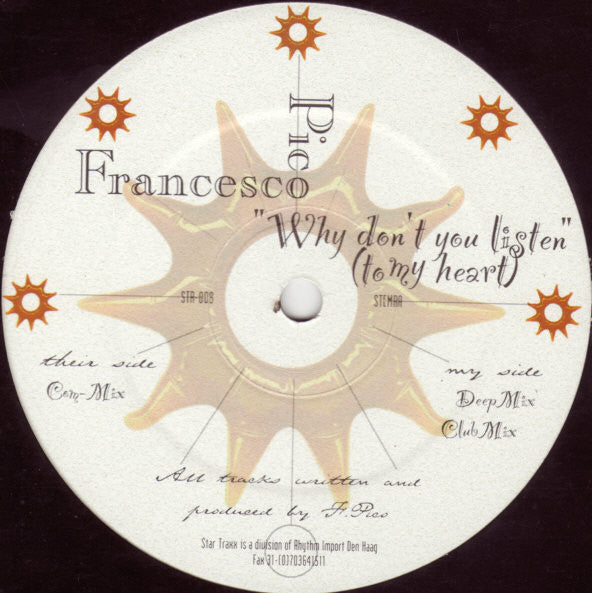 Francesco Pico : Why Don't You Listen (To My Heart) (12")