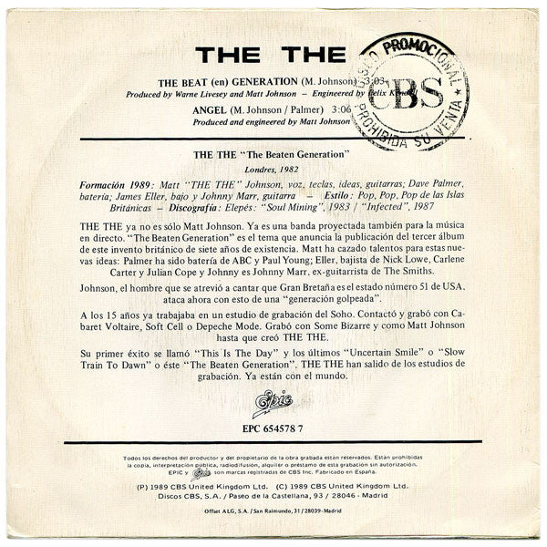 The The : The Beat(en) Generation (7", Single, Promo)