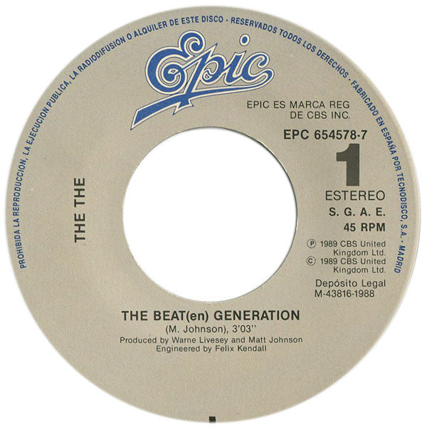 The The : The Beat(en) Generation (7", Single, Promo)