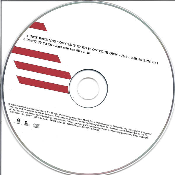 U2 : Sometimes You Can't Make It On Your Own (CD, Single, Car)