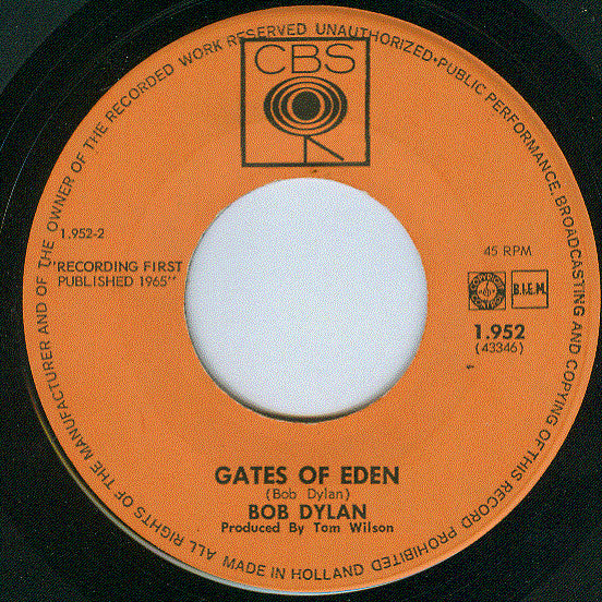 Bob Dylan : Like A Rolling Stone / Gates Of Eden (7", Single)