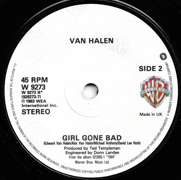 Van Halen : Panama (7", Single)