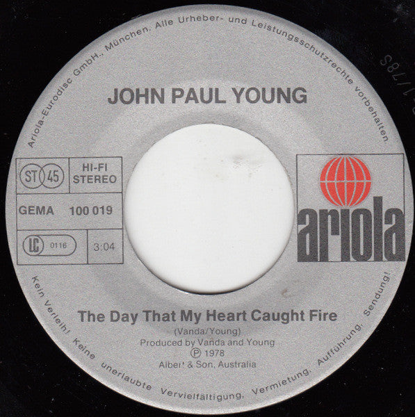 John Paul Young : Lost In Your Love (7", Single)