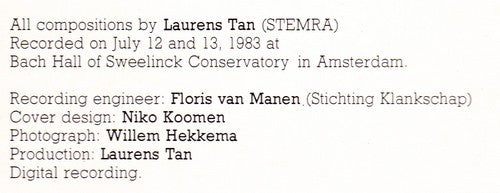 Laurens Tan : Bass Recorder (LP, Album)