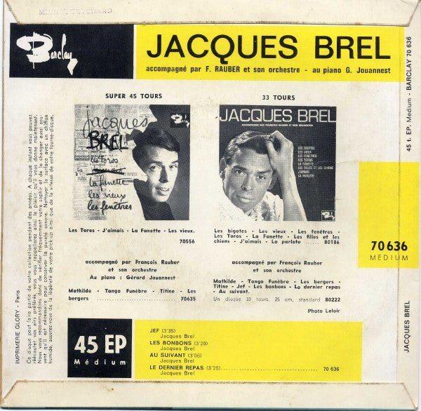 Jacques Brel : Jef (7", EP)