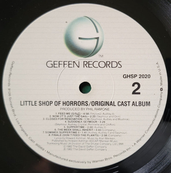 Howard Ashman & Alan Menken : Little Shop Of Horrors - Original Cast Album (LP, Album)